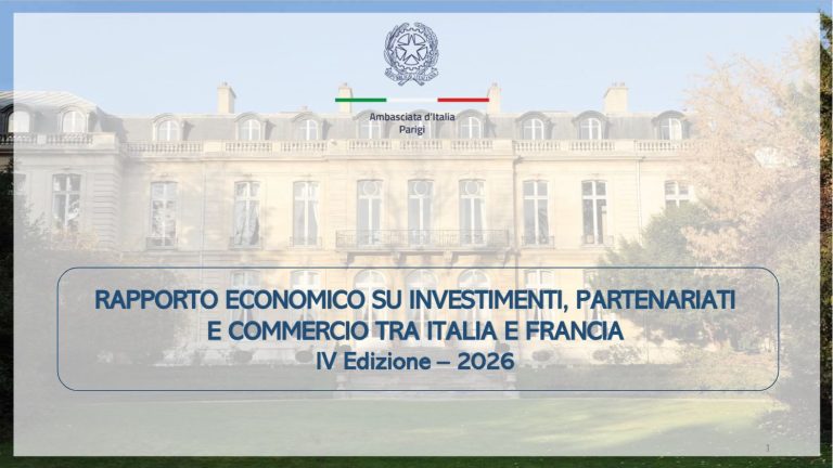 Vai alla pagina https://ambparigi.esteri.it/it/italia-e-francia/diplomazia-economica/rapporto-su-investimenti-partenariati-e-commercio-tra-italia-e-francia/