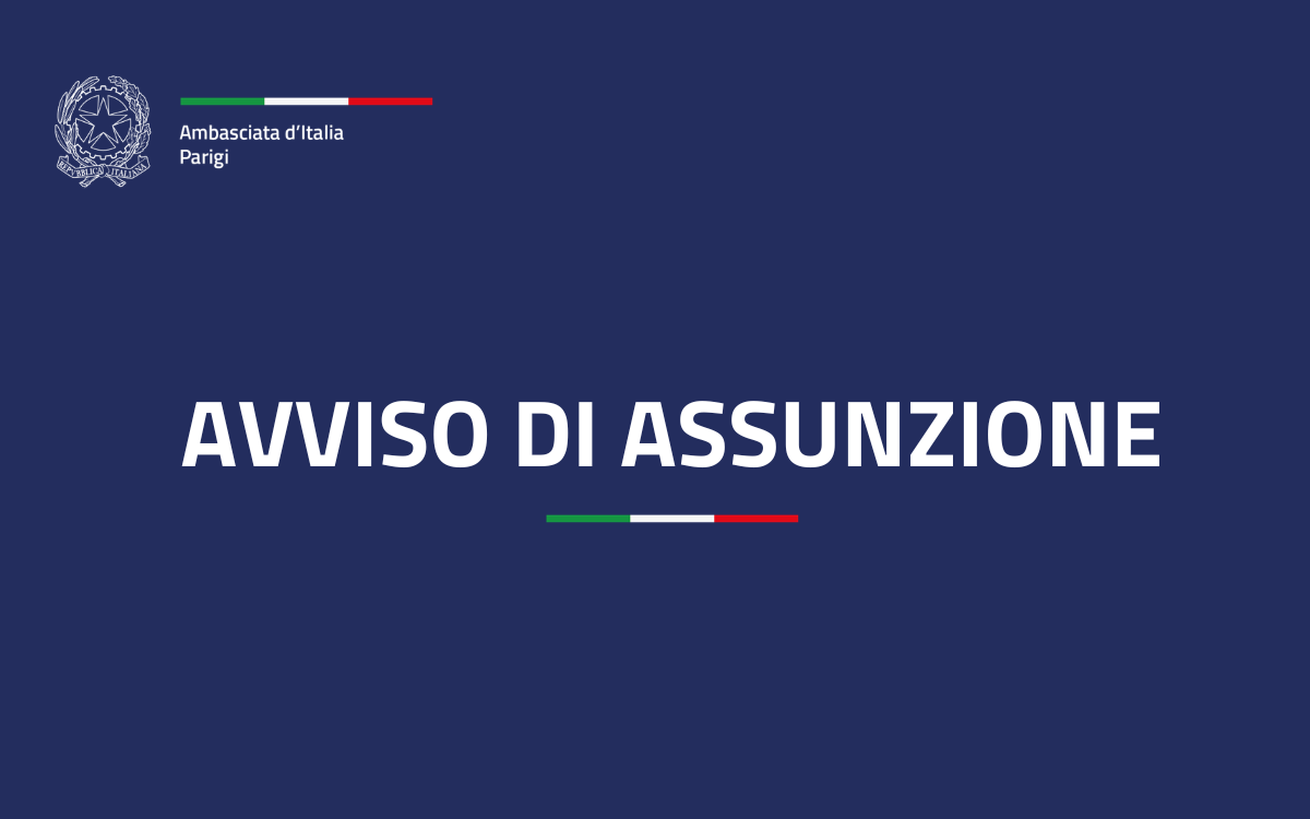 Avviso di assunzione ITA